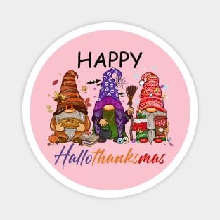 Happy Hallothanksmas Gnomes Magnet